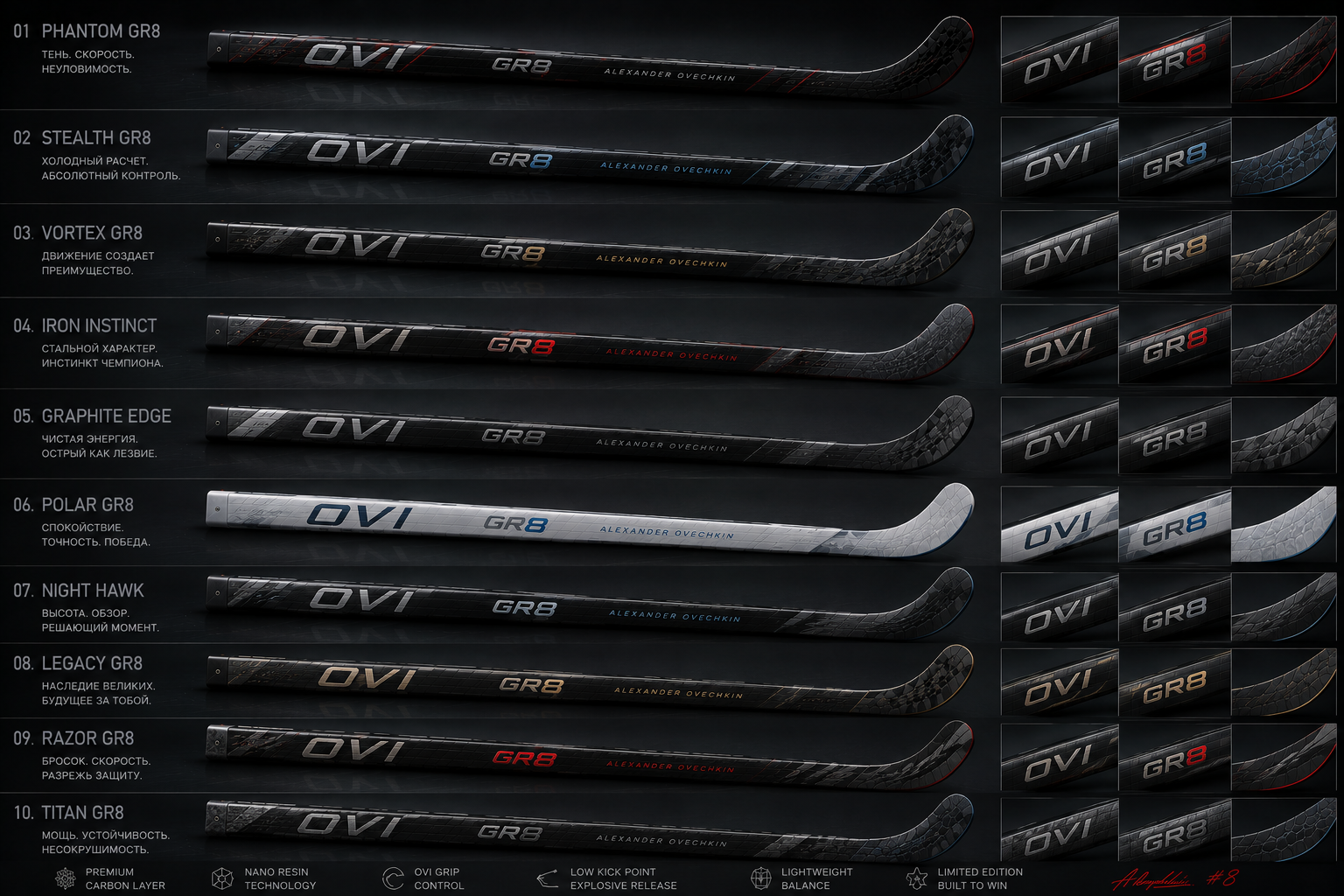 OVI Kinetic hockey stick technology board